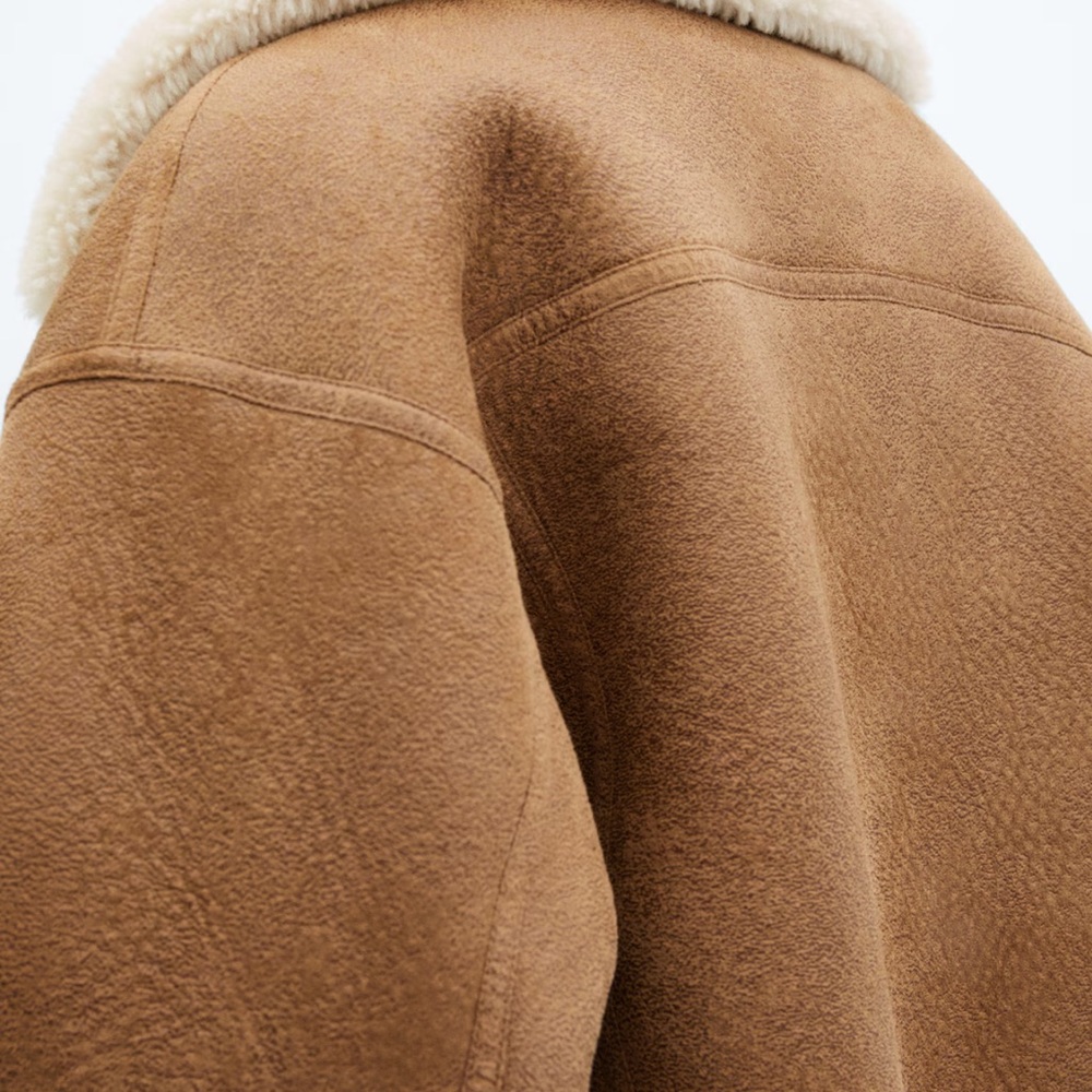 Mango Brown Bomber Jacket with White Trim - Picture 10 of 10
